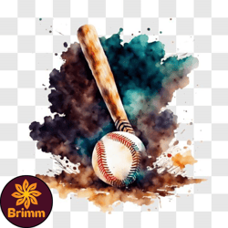 abstract baseball artwork with watercolor background png design 11