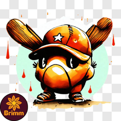 smiling cartoon baseball player with bat and cap png design 13