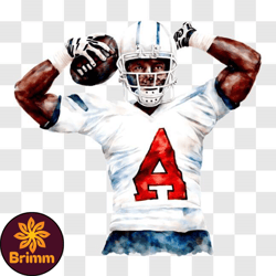 promotional image of football player with letter a on uniform png design 15