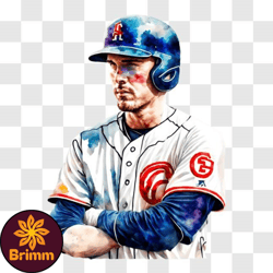 chicago cubs baseball player with crossed arms png design 19