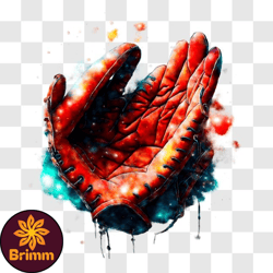 abstract baseball glove artwork with vibrant colors png design 20