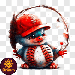 cartoon baseball player with animal like cap and glove png design 22