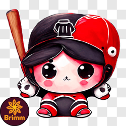 cartoon character ready to play baseball png design 24