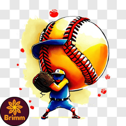 baseball player throwing enormous ball png design 26