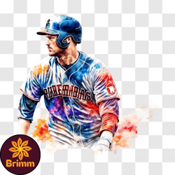 colorful baseball player in action png design 28