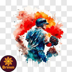 watercolor painting of a baseball player png design 30