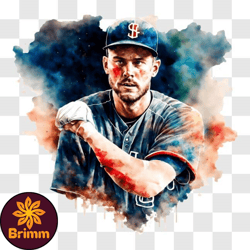 colorful baseball painting png design 32