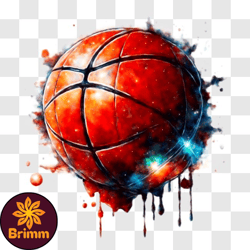 colorful basketball with paint splatters png design 41