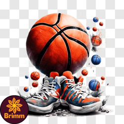 artistic depiction of basketball and sports activities png design 44