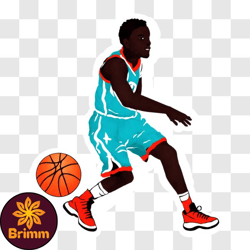 basketball player dribbling the ball png design 54