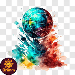 colorful basketball ball art piece png design 71