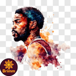 colorful watercolor painting of basketball player png design 76