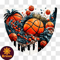 basketball game with splashes of paint png design 85