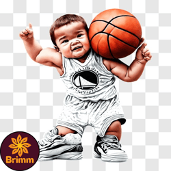 adorable baby playing basketball png design 87