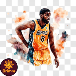 colorful watercolor painting of basketball player png design 89