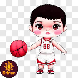 cartoon basketball player with number 8 png design 91