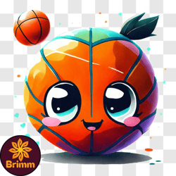 playful smiley face ball with basketball background png design 103