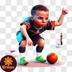 cartoon child playing basketball png design 104