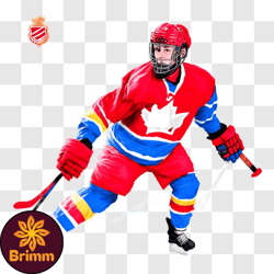 hockey player ready to hit puck with hockey stick png design 125