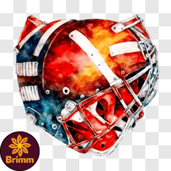 artistic watercolor painting of hockey goalies helmet png design 130