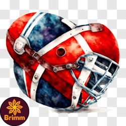 norway flag hockey helmet watercolor painting png design 131