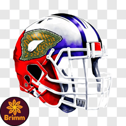 decorative football helmet in red, white, and blue png design 135