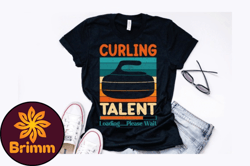 curling stone retro vintage design design 251