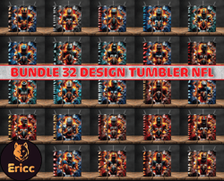 bundle 32 design nfl teams, cracked hole design, nfl logo, tumbler design, design bundle football, nfl tumbler design 09