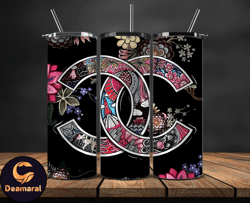 chanel  tumbler wrap, chanel tumbler png, chanel logo, luxury tumbler wraps, logo fashion  design 150