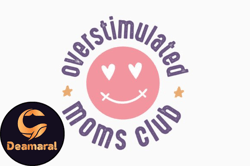 overstimulated mom retro mothers day svg design 304