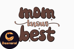 mom knows best retro mothers day svg design 316