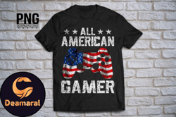 all american gamer 4th of july png design 01