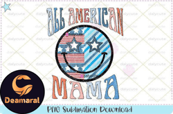 all american mama retro 4th of july png design 20