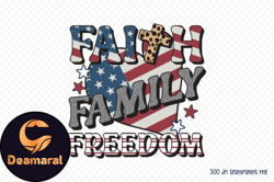 4th of july png - faith family freedom design 03