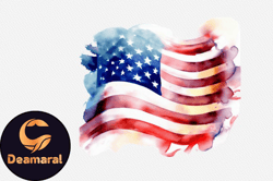 watercolor american flag. clipart png design 13