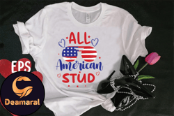 all american stud t-shirt design design 95