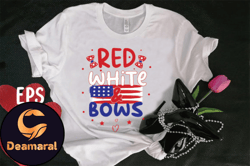 red white and bows t-shirt design design 98