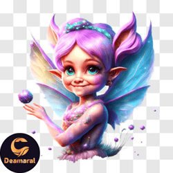 playful cartoon fairy with pink hair and blue wings png design 235