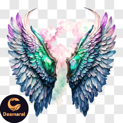 colorful angel wings for decorative and symbolic purposes png design 249