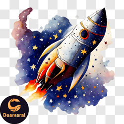 rocket ship in space png design 269