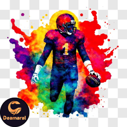 football player with number 1 running towards the right png design 271