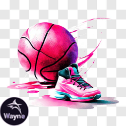 sleek pink and black basketball png