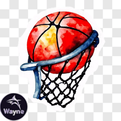 basketball hoop with red ball hanging png