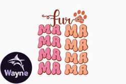 retro fur mama quote svg dog lover design19