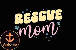 rescue mom retro mothers day svg dog mom design03