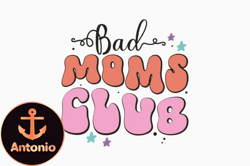 retro bad moms club leopard svg  designdesign14