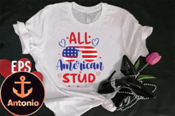 all american stud t-shirt design design 95