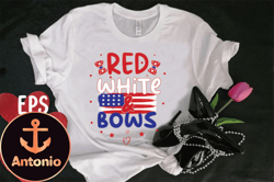 red white and bows t-shirt design design 98