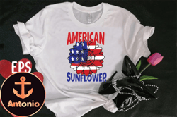 american sunflower t-shirt design design 110