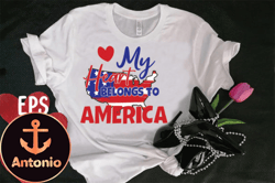 my heart belongs to america t-shirt design 113